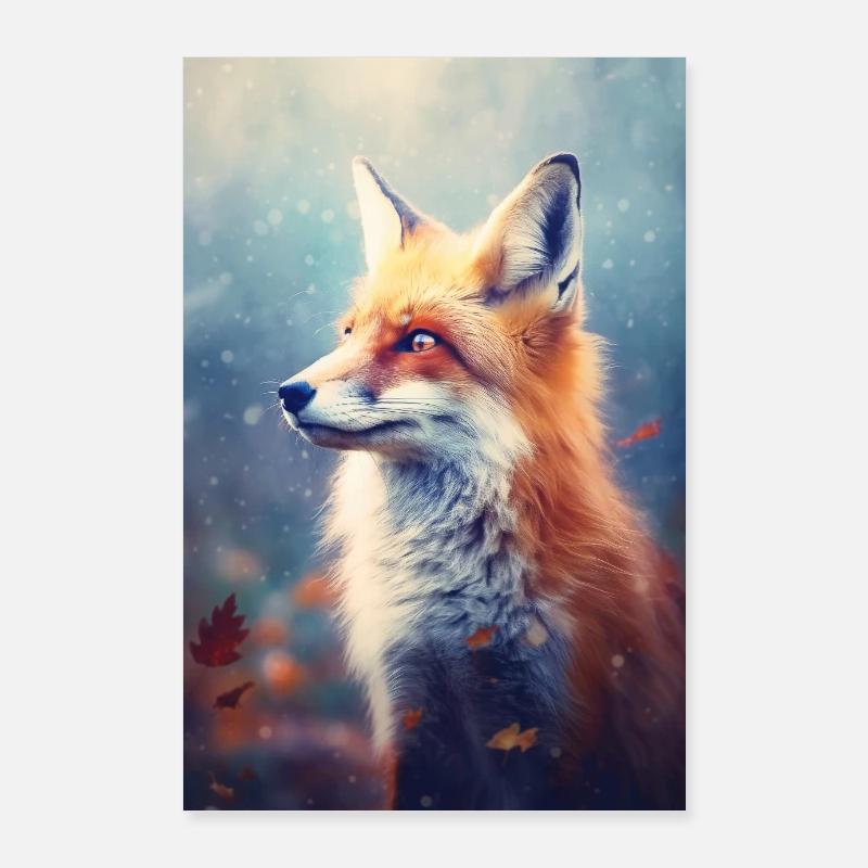 Renard Renards Animal Animaux Poster 60 x 90 cm