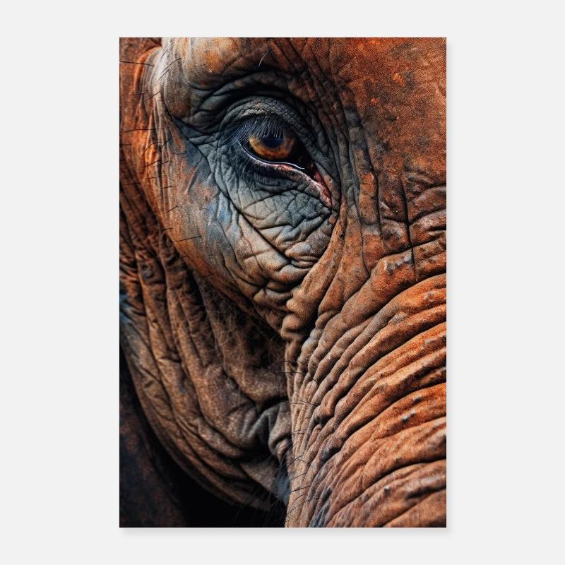 Elephant Animal Elephant Zoo Closeup Face Poster 24" x 35" (60x90 cm)
