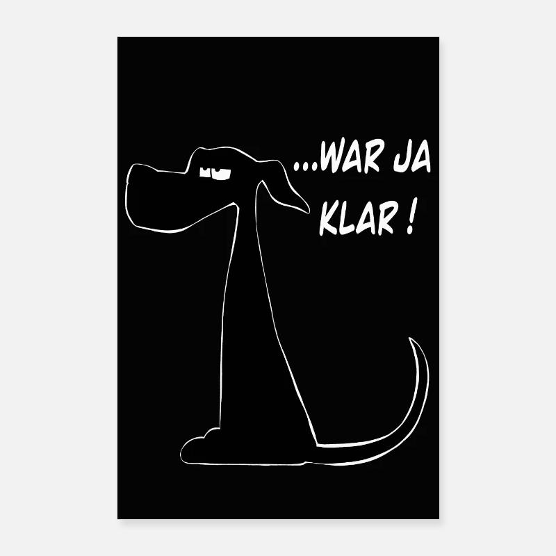 Lustiger Comic Hund, Sticker, Aufkleber und Poster Poster 60x90 cm