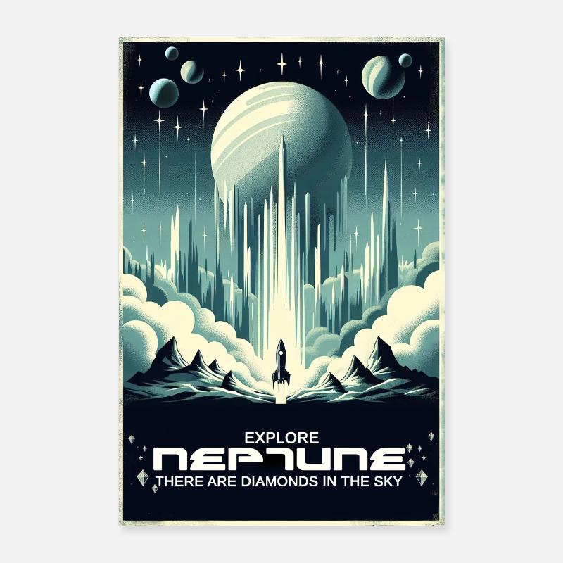 Explore Neptune - Vintage Poster Poster 24" x 35" (60x90 cm)