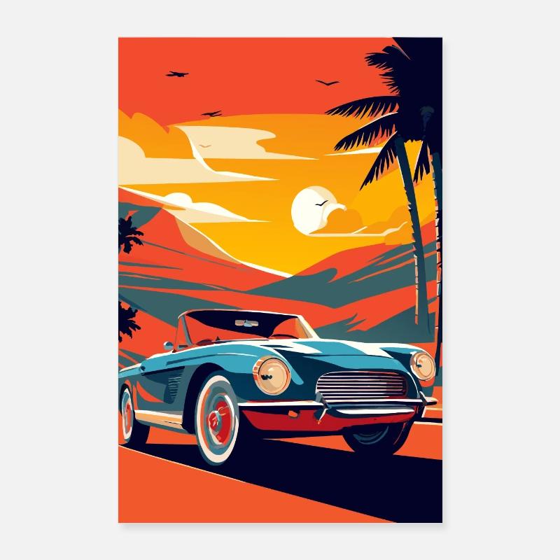 Miami genießen - Poster 60x90 cm - Weiß