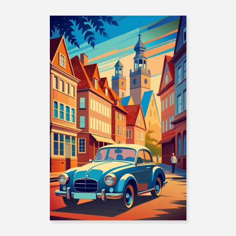 Manèges rétro Poster 60 x 90 cm