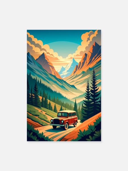 Rustikale Fahrgeschäfte - Poster 60x90 cm - Weiß