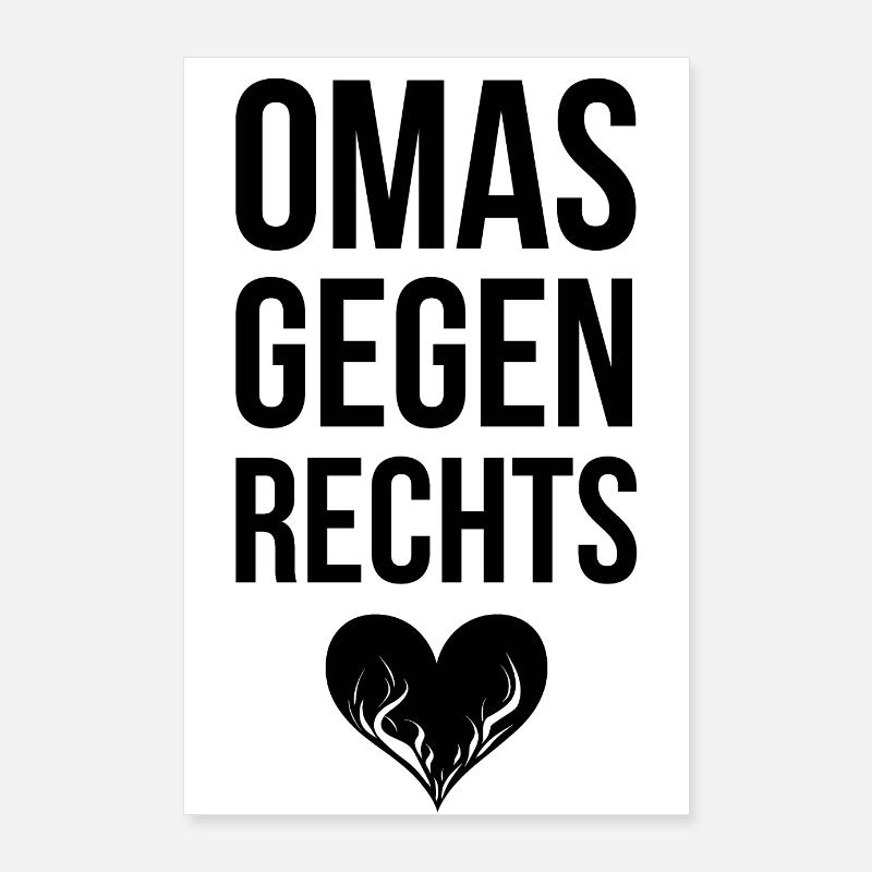 OMAS GEGEN RECHTS mit Herz Poster 60x90 cm
