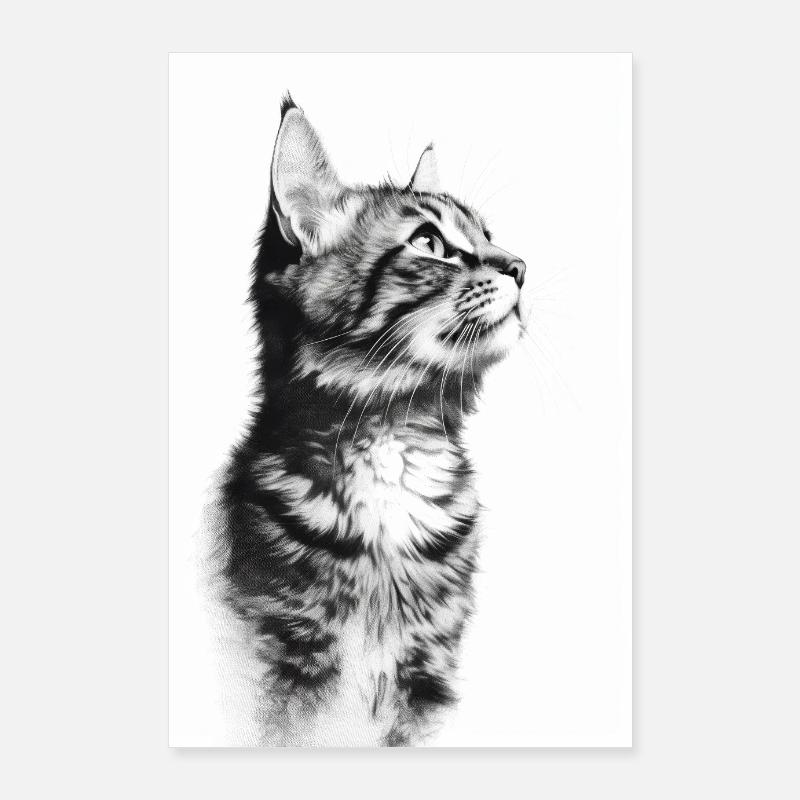 Kat, katteelsker, katteejer, killing - Poster 60x90 cm - hvid