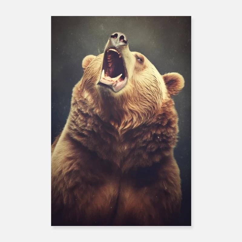 Bear Grizzly Bear Brown Bear Bears Animals Poster 24" x 35" (60x90 cm)