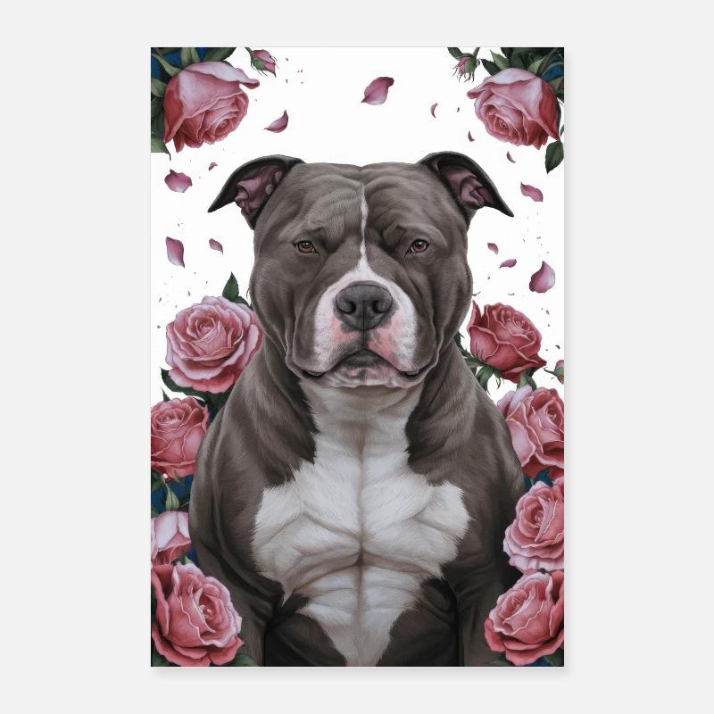 Chien Pitbull Hund Poster 60 x 90 cm