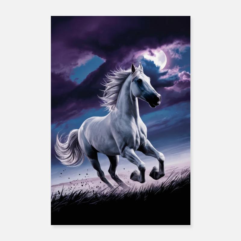 Équitation Équitation Équitation Jumping Moon Poster 60 x 90 cm