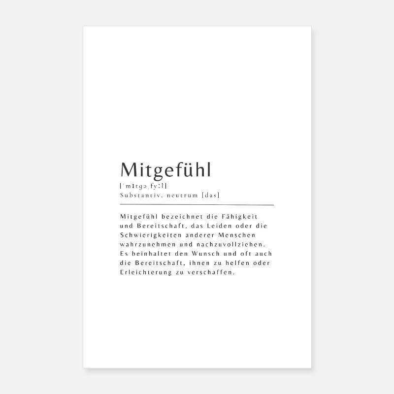 Mitgefühl Definition Poster Bild Poster 60x90 cm