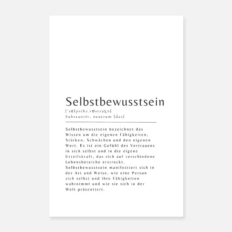 Selbstbewusstsein Definition Poster Bild Poster 60x90 cm