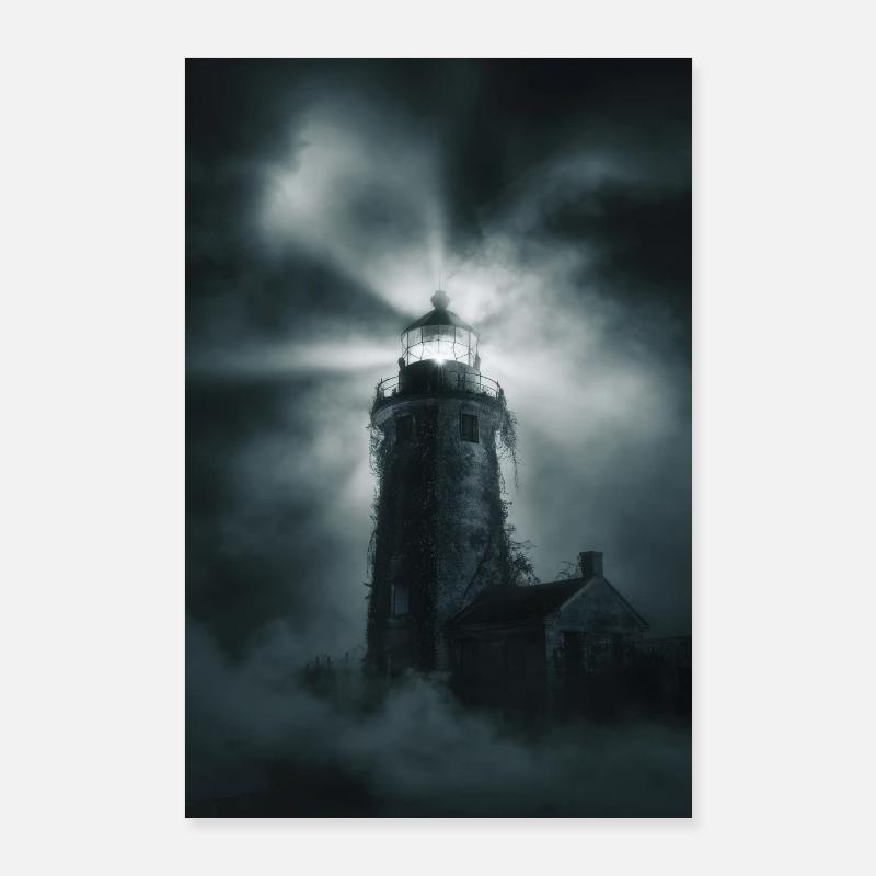 Lighthouse Sailing Nautical Modern Poster 24" x 35" (60x90 cm)