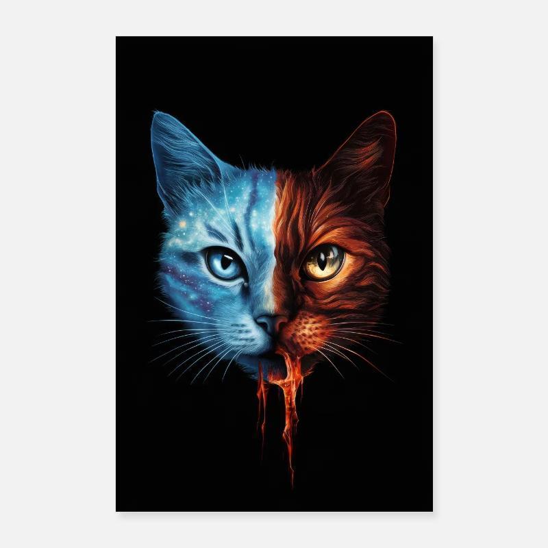 Chat Chats Amoureux Chat Propriétaire Chaton Glace Poster 60 x 90 cm