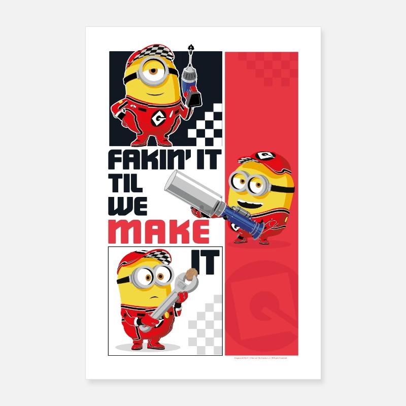 Stwory mechanik udają, dopóki nam się nie uda - Plakat o wymiarach 60x90 cm - biały