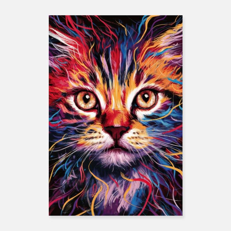 Cat Cats Lover Cat Owner Kitten - Poster 24" x 35" (60x90 cm) - white