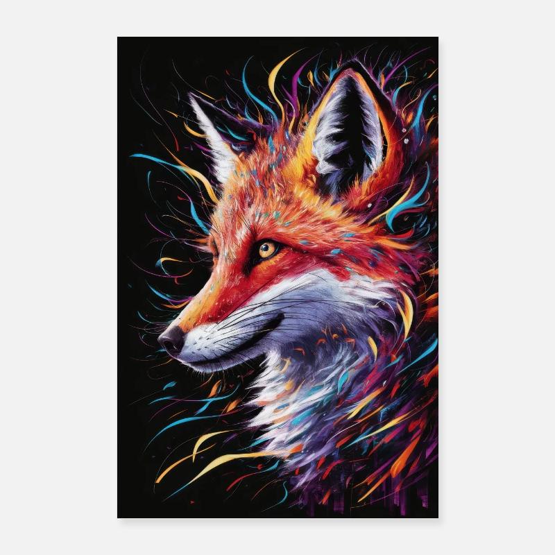 Fox Foxes Animal Animal - Poster 24" x 35" (60x90 cm) - white