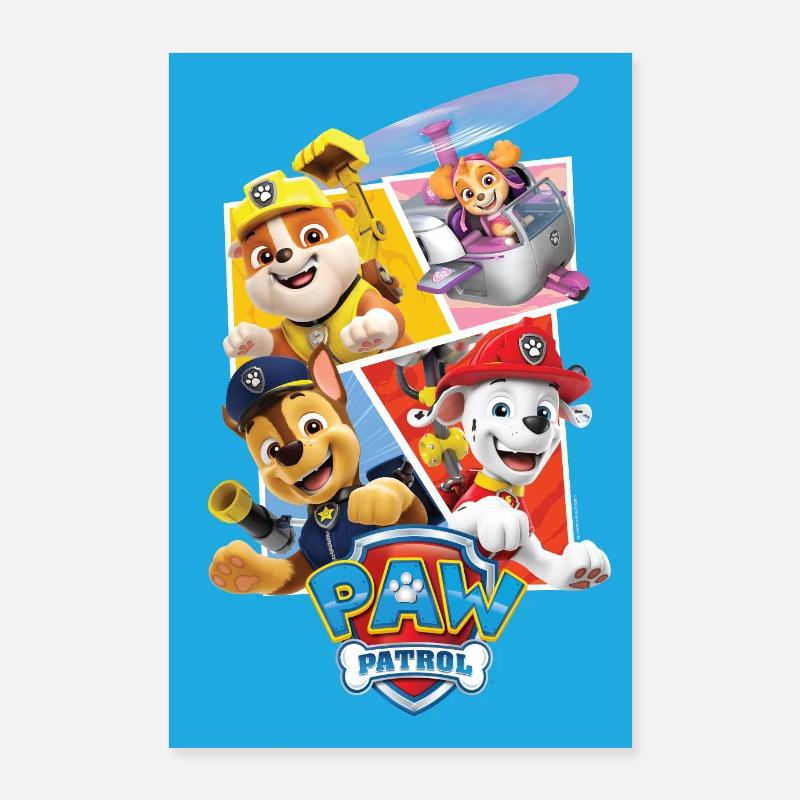 Paw Patrol Logo Avec Chase Marshall Et Ses Amis Poster 60 x 90 cm