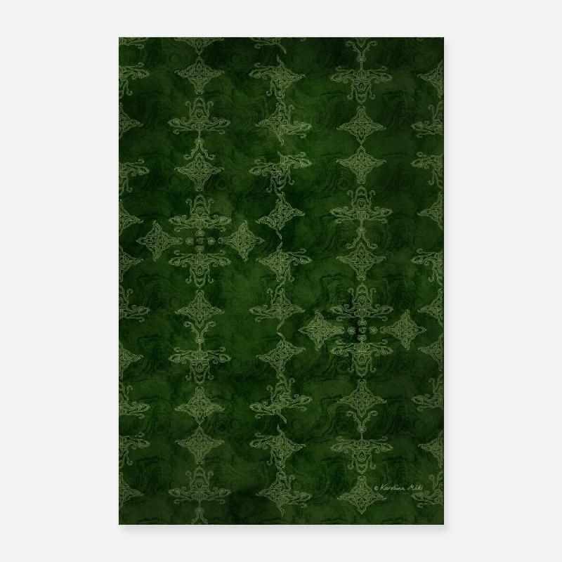 Runic Elk Pattern Nordic Self-drawn Poster 24" x 35" (60x90 cm)