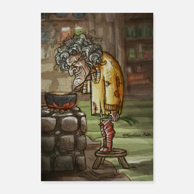 Omas Mitternachtssuppe Selbstgezeichnet Poster 60x90 cm