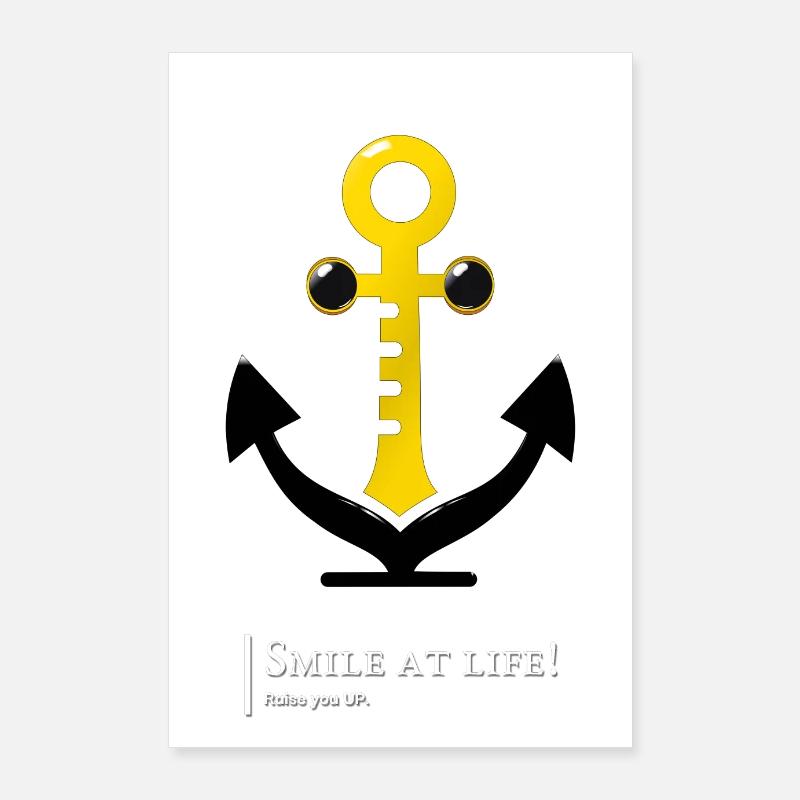 Smiling anchor, humor, personal development Poster 24" x 35" (60x90 cm)