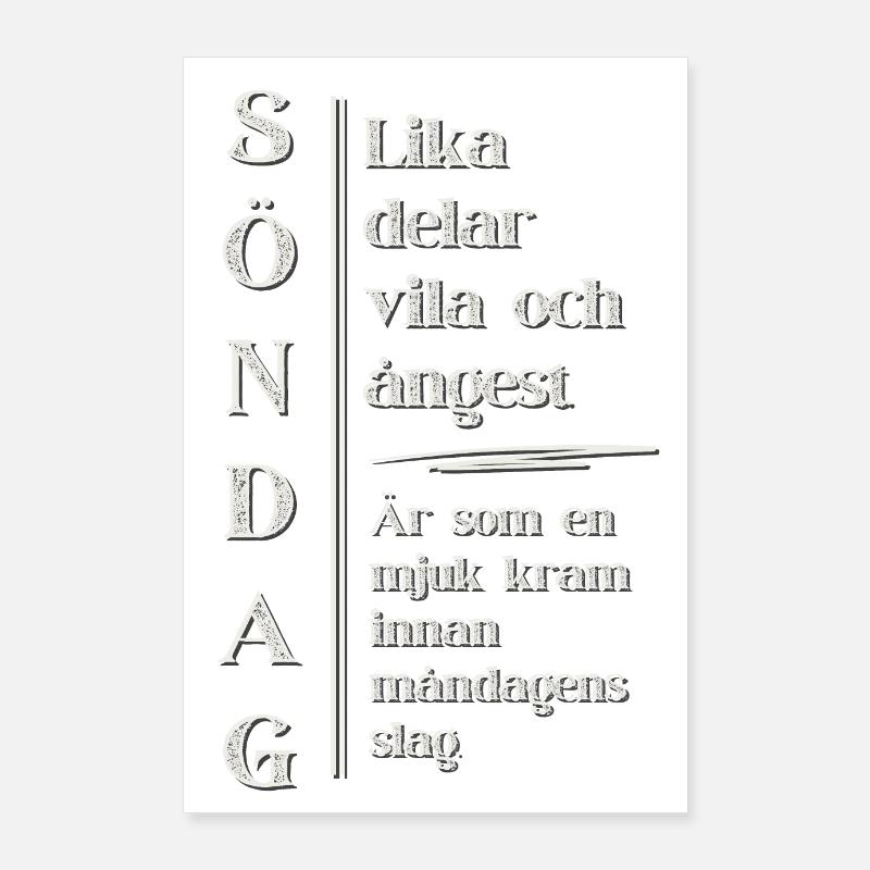 Dimanche – Repos avec une touche d’anxiété Poster 60 x 90 cm