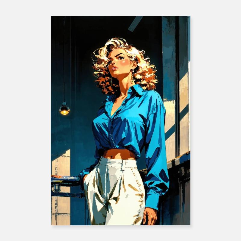 Retro Schönheit - Poster 60x90 cm - Weiß