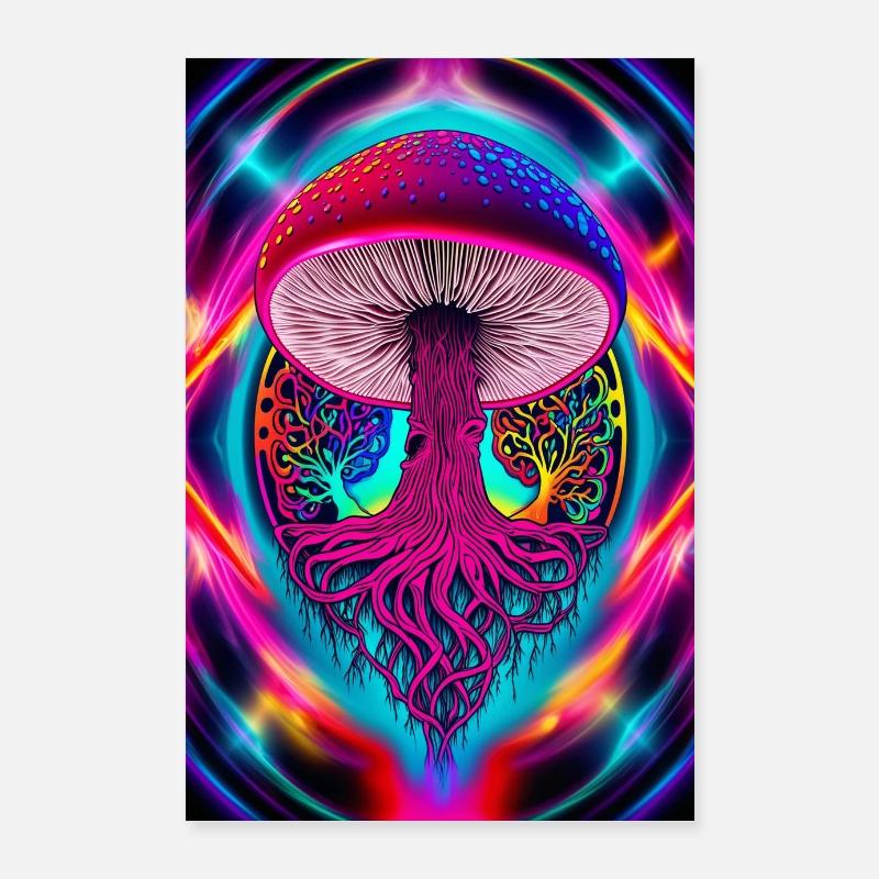 Psychedelic Mushroom Poster 24" x 35" (60x90 cm)