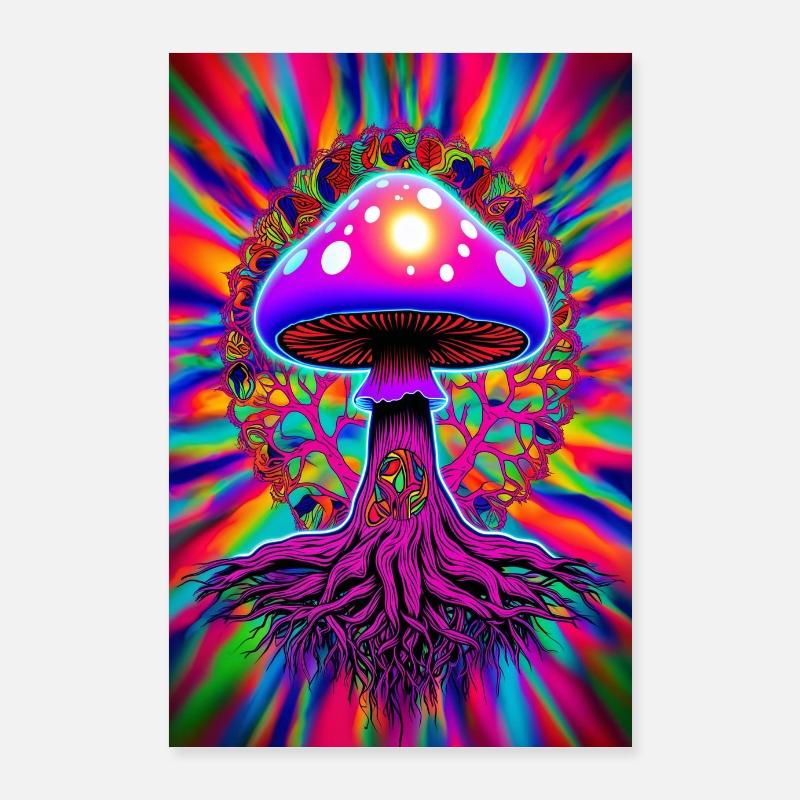 Champignon psychédélique Poster 60 x 90 cm