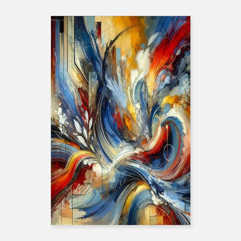 Abstraktes Kunstposter Expressionistische Farben Poster 60x90 cm