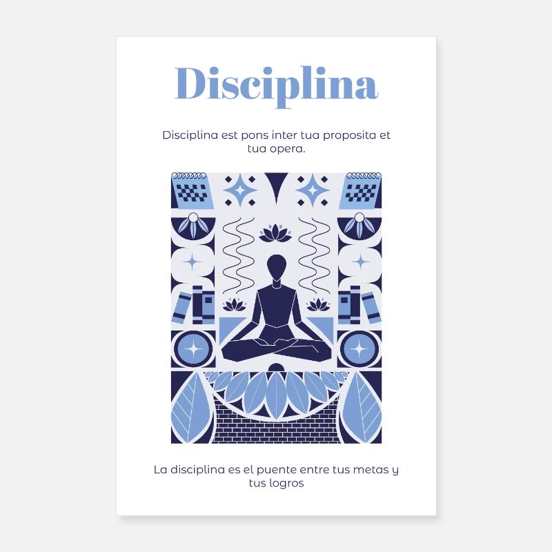 Disziplin - Poster 60x90 cm - Weiß