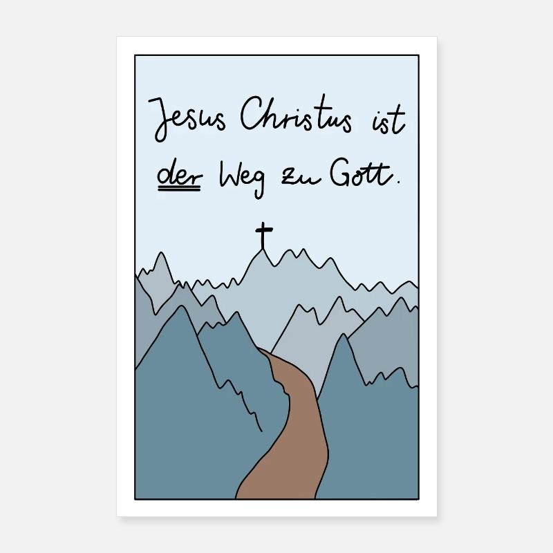 Jésus est le chemin - Poster 60 x 90 cm - blanc