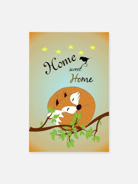 Poster_Fuchs Home - Poster 60x90 cm - Weiß