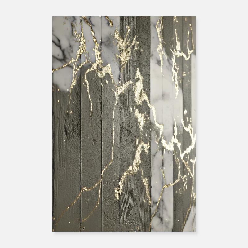 Structure de luxe en béton apparent en marbre doré Poster 60 x 90 cm