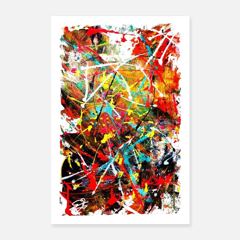 "OutOfControl" Acrylic Paint by Marco Eckenbrecht - Poster 24" x 35" (60x90 cm) - white