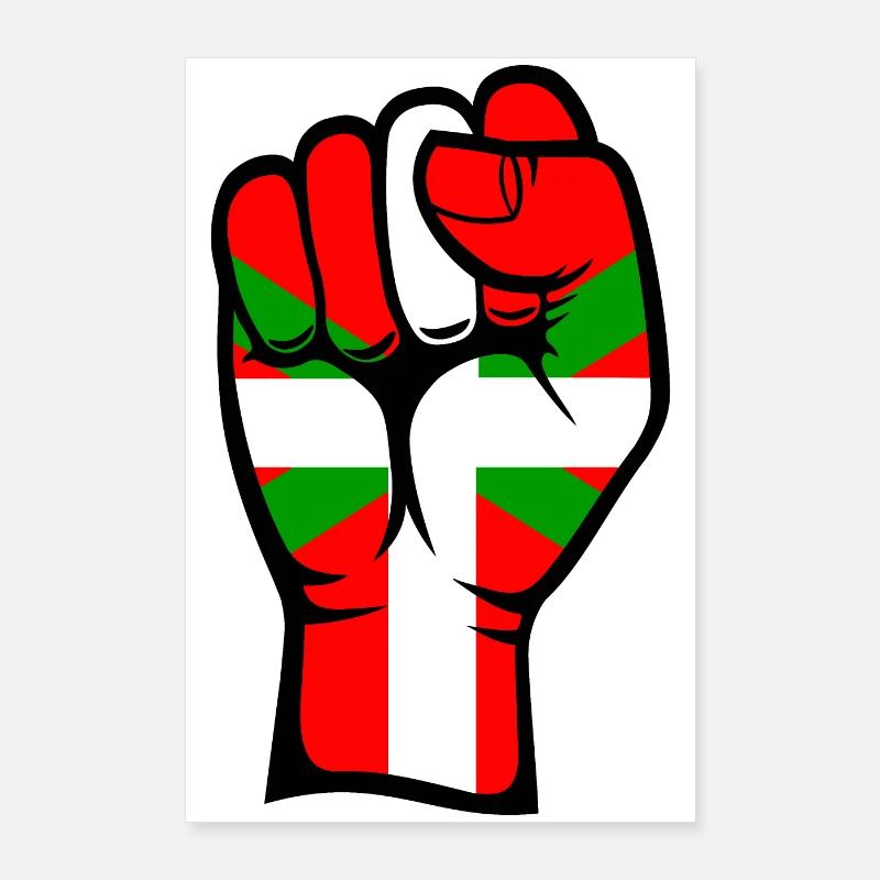 Poing drapeau basque Poster 60 x 90 cm