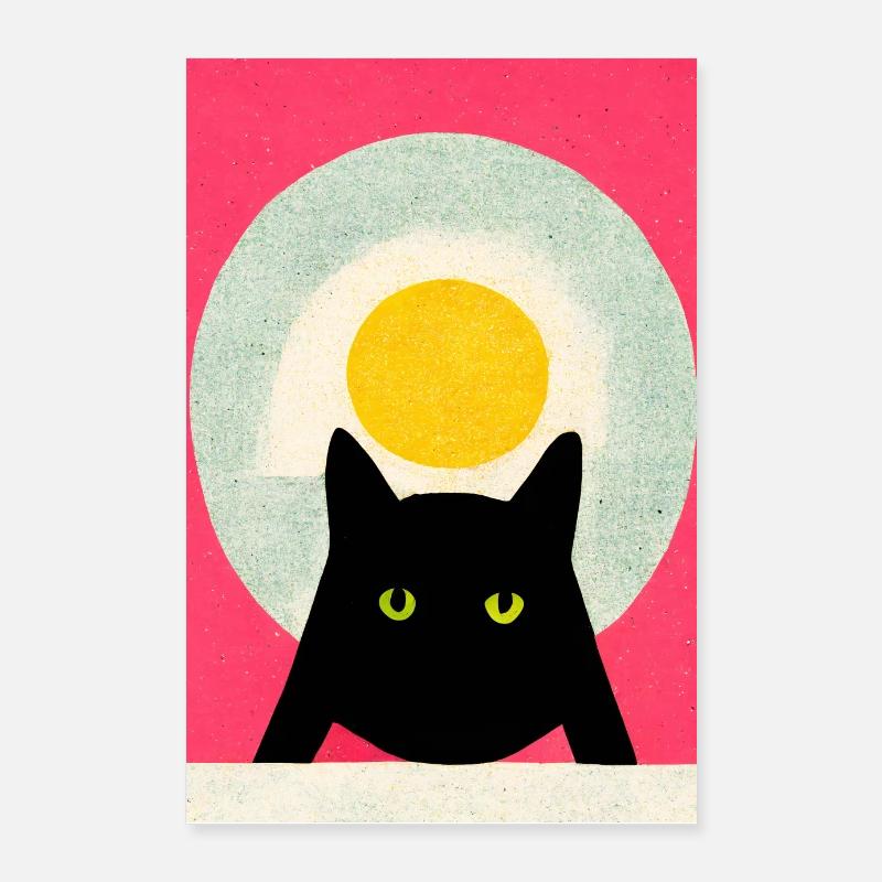 Petit déjeuner Mafia Cat Retro Poster 60 x 90 cm