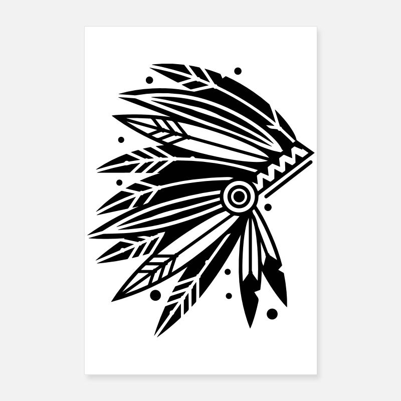 Kopfschmuck Häuptling Poster 60x90 cm