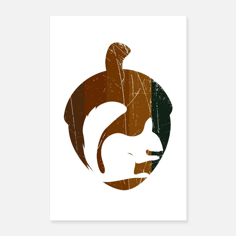 Haselnuss - Eichhörnchen Poster 60x90 cm