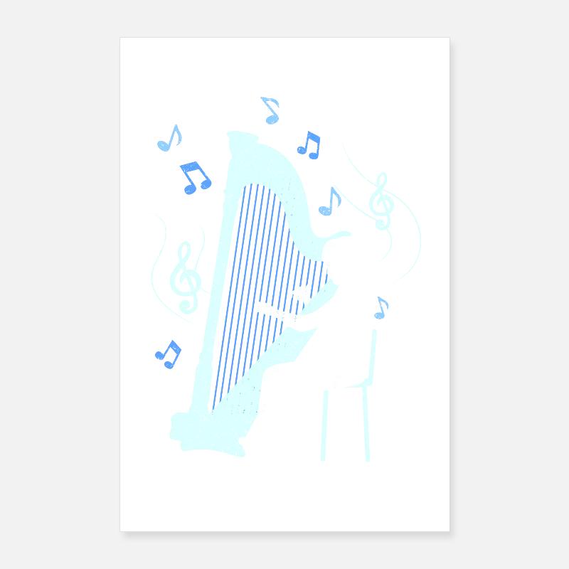 Harfe-Spielerin Poster 60x90 cm