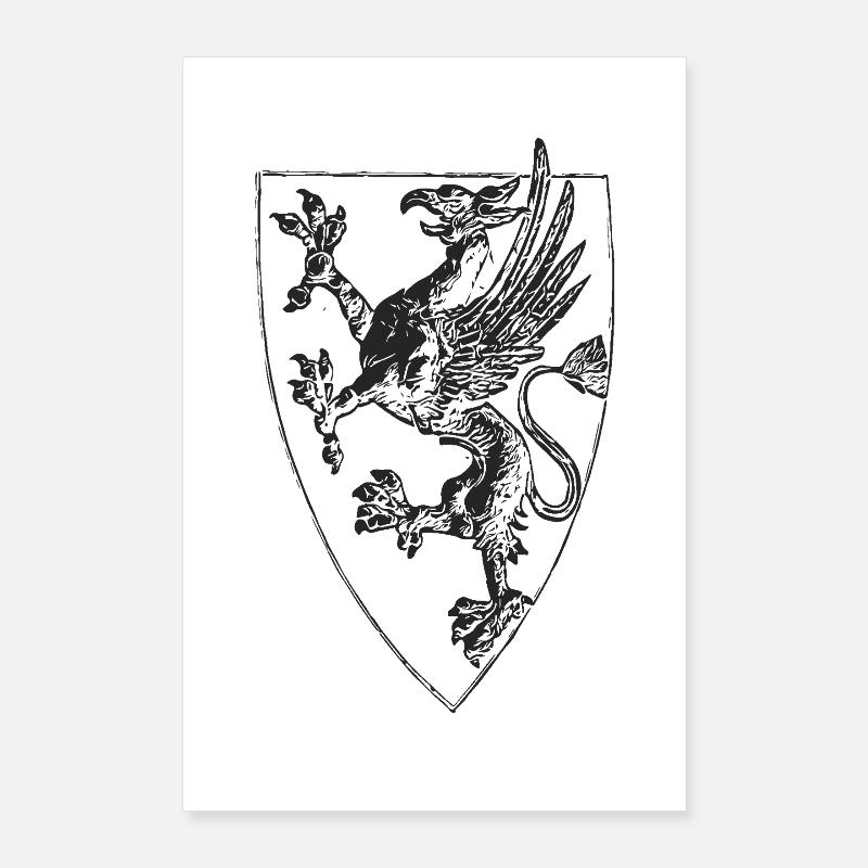 griffon debout de Rostock Poster 60 x 90 cm