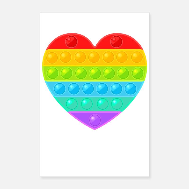 Pop It Popit Herz Bunt Regenbogen Poster 60x90 cm