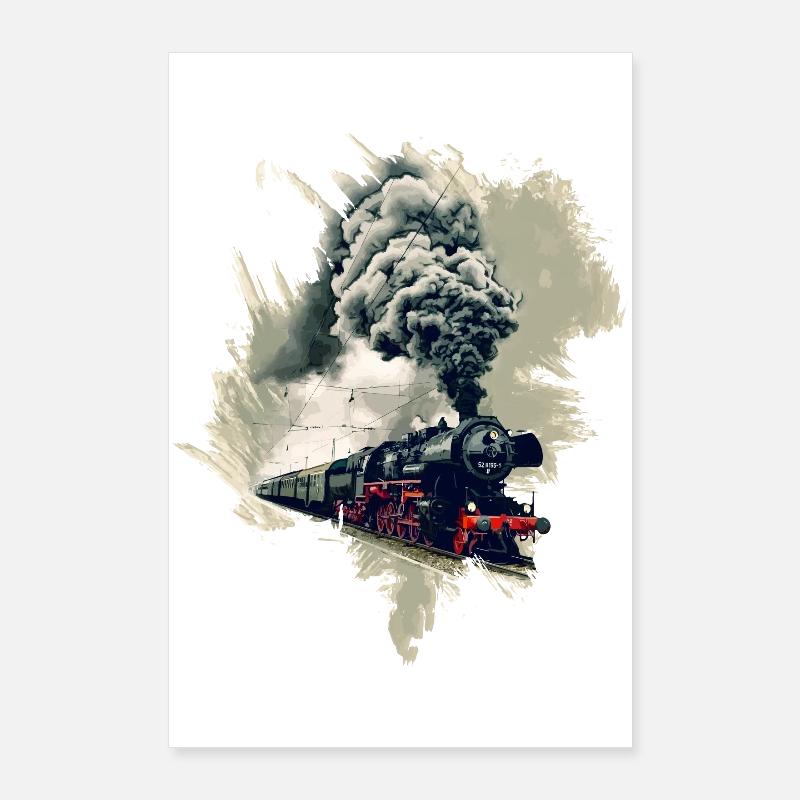 Alte Dampflok Poster 60x90 cm