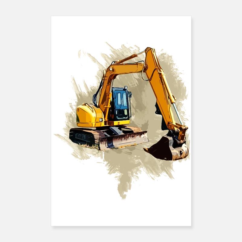 Schaufel-Bagger Poster 60x90 cm