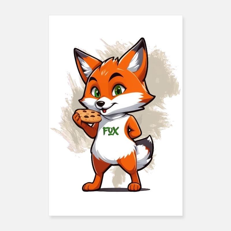 Renard aux biscuits Poster 60 x 90 cm