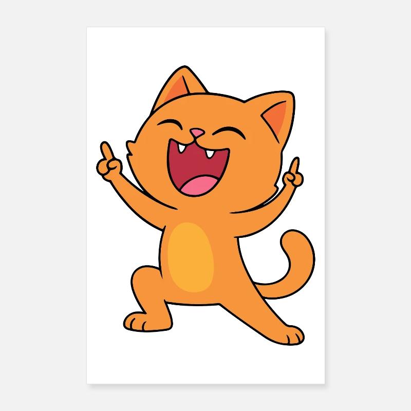 Bonne humeur chat Poster 60 x 90 cm