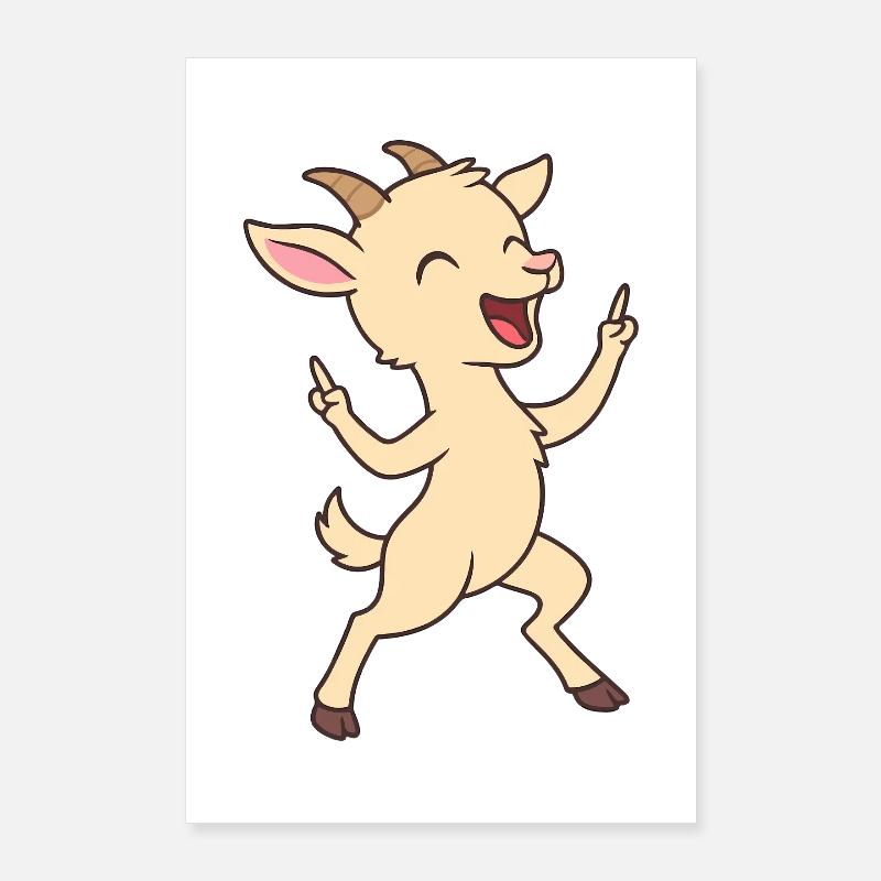 Chevreau dansant chèvre Poster 60 x 90 cm