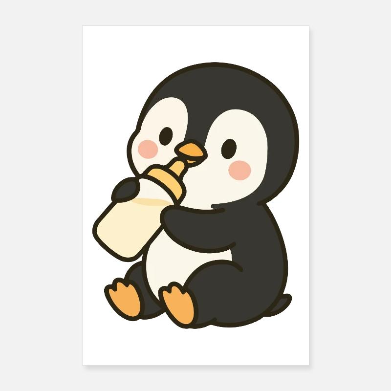 Fläschchen-Pinguin Poster 60x90 cm