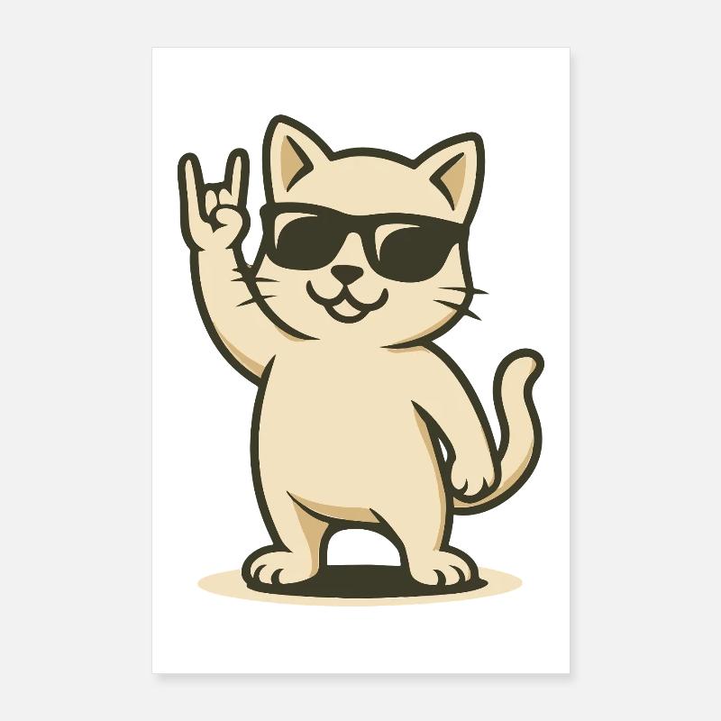 Rock'n'Meow Poster 24" x 35" (60x90 cm)