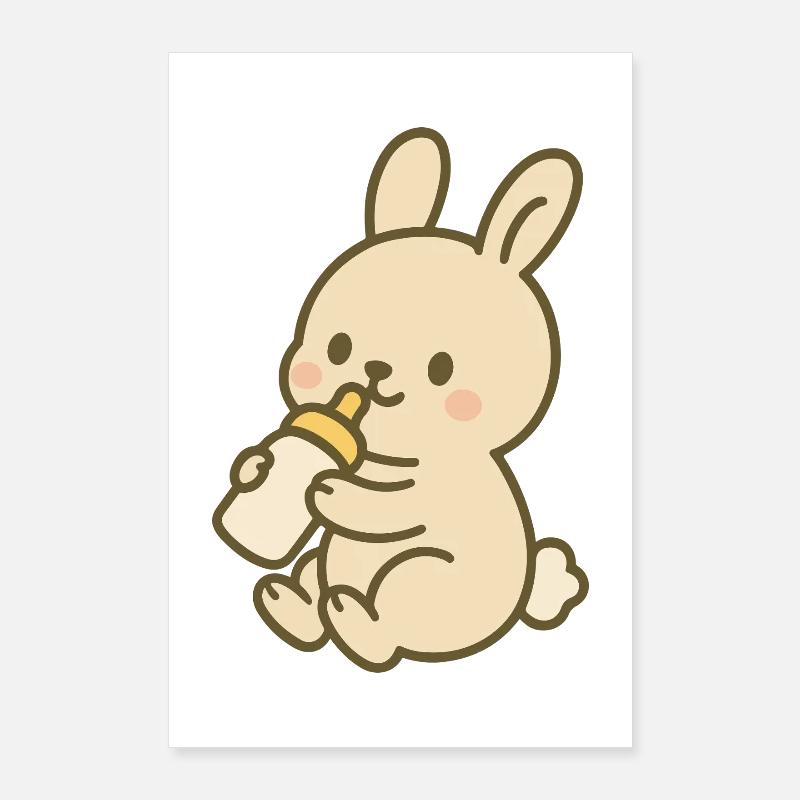 Lapin en flacon Poster 60 x 90 cm