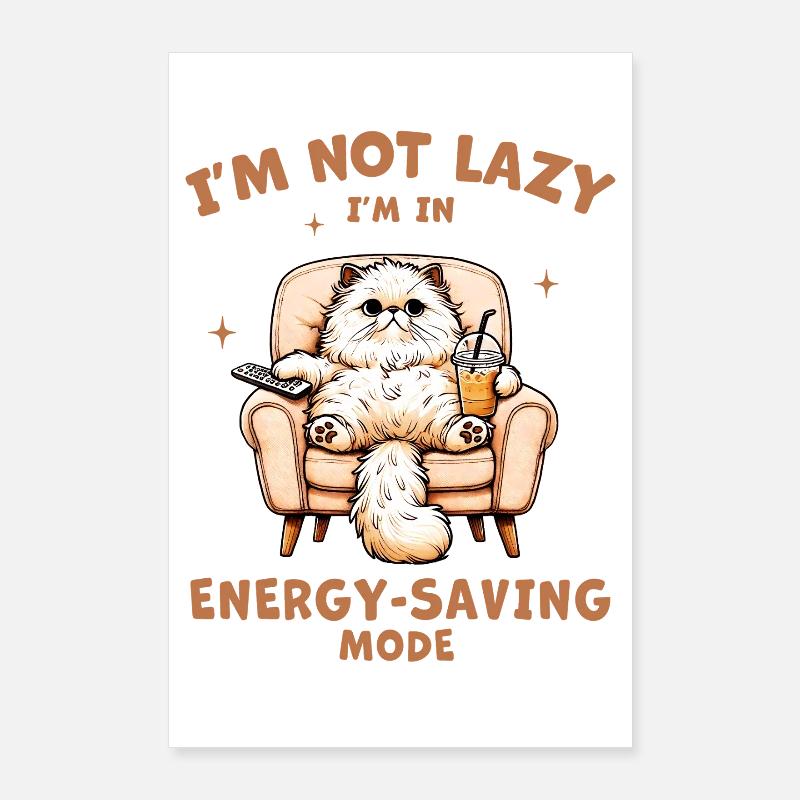 Lazy kitten saves energy Poster 24" x 35" (60x90 cm)