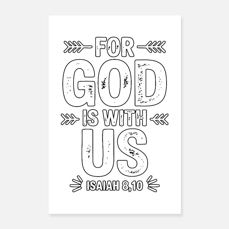For God Is With Us Design Poster 60x90 cm